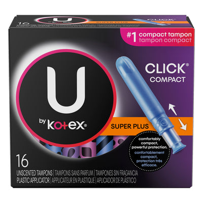 U by Kotex Compact Unscented Super Plus Tampons, 16 tampons