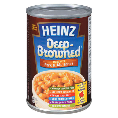 HEINZ DEEP BR BEANS W PORK/MOL [398 ml]