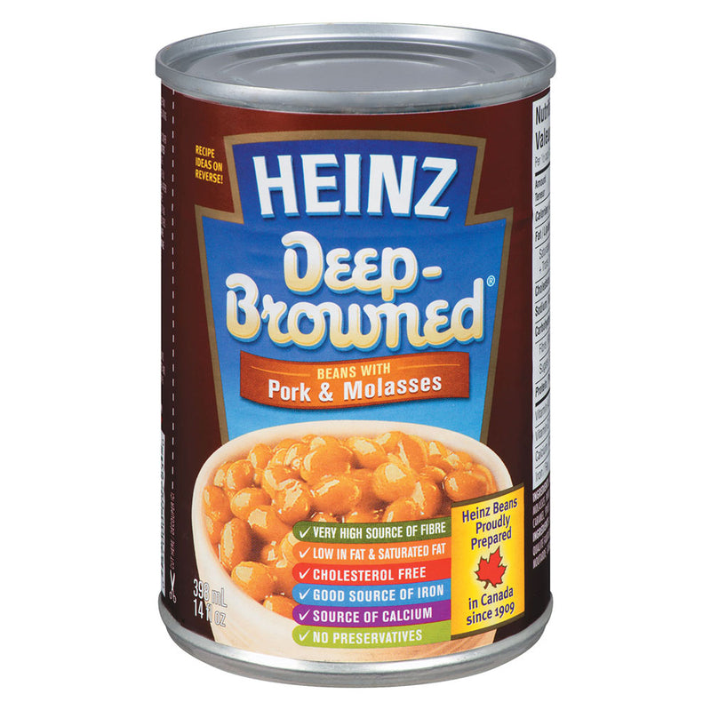 HEINZ DEEP BR BEANS W PORK/MOL [398 ml]