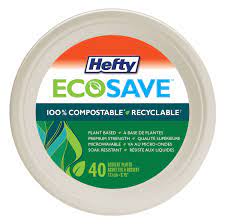 HEFTY COMPOSTABLE PLATES 6.75` [40 ea]