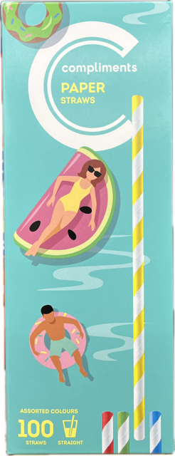 COMP, PAPER STRAWS [100 pcs]