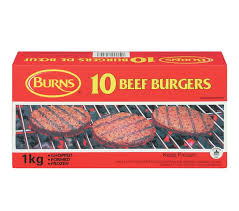 BURNS BEEF BURGERS 4OZ [1 kg]