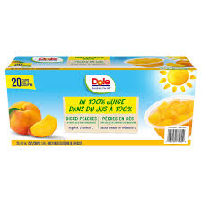 DOLE DICED PEACHES FRUIT CUPS [20 ea]