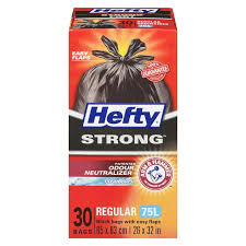 HEFTY GARB BAG BLACK W FLAP [30 ea]