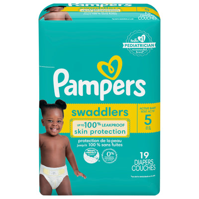 Pampers Size 5 (27+ lb) Jumbo Pack Diapers, 19 diapers