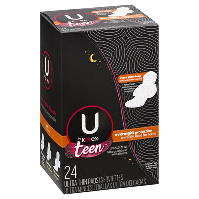 KOTEX U TEEN OVERNIGHTS 24`S W [24 ea]