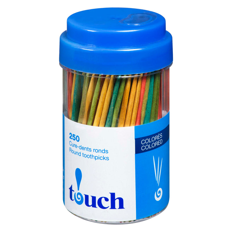 TOUCH TOOTHPICKS COLORED ROUND [250 ea]