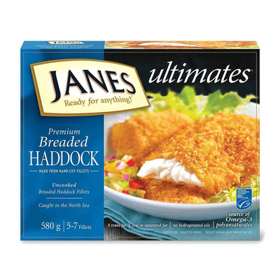 jJANES BREADED HADDOCK FISH [580 g]