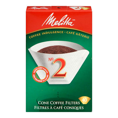 Melitta No 2 Cone Coffee Filters, 40 ct