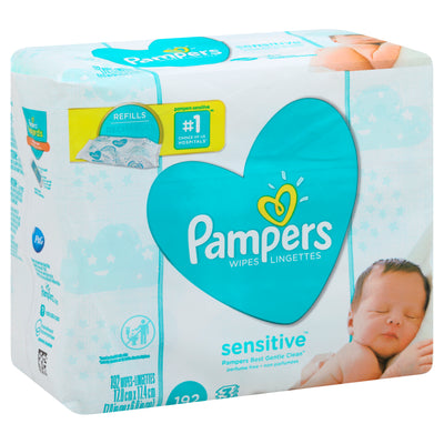 Pampers Sensitive Wipes, 192 wipes