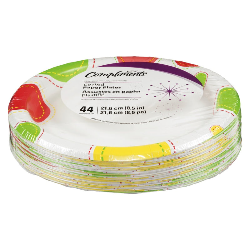 COMP PAPER PLATES DECORATED [44 un]