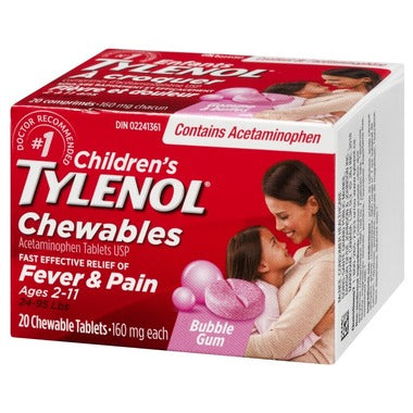 TYLENOL CHILD CHEWABLE BBGUM [20 ea]
