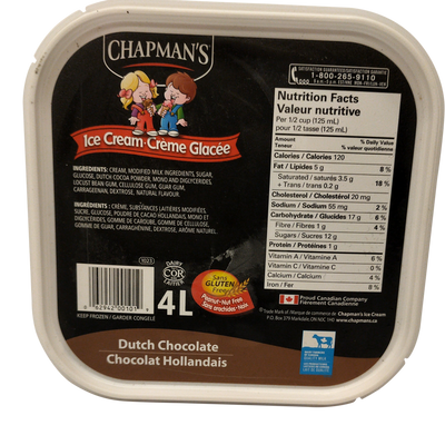 Chapmans Chocolate Dutch Ice. [4 ltr]