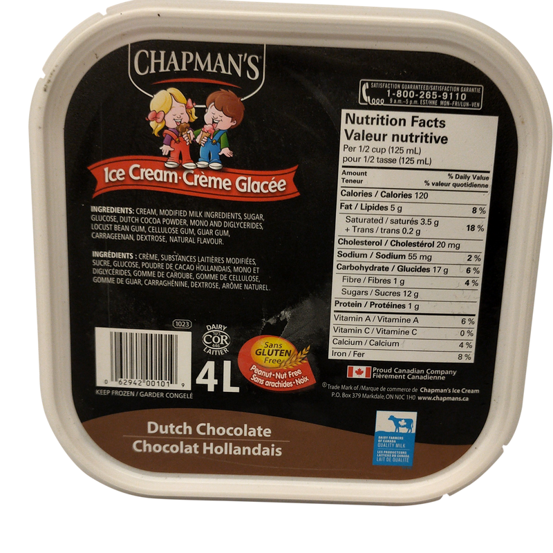 Chapmans Chocolate Dutch Ice. [4 ltr]
