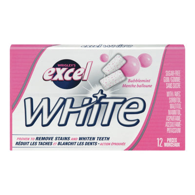 EXCEL WHITE BUBBLEMINT GUM [12 P KG]